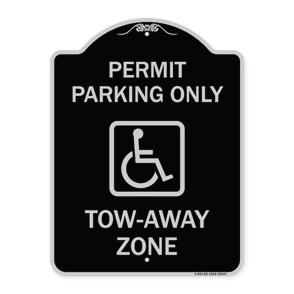 Signmission Georgia ADA Handicapped Parking Accessible Permit Parking Only Tow-Away Zone with Sym, BS-1824-23935 A-DES-BS-1824-23935 - main